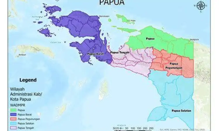 peta administrasi gambar pulau papua