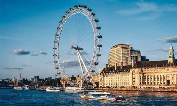 Ikon Kota London Pemandangan London Eye dan Sungai Thames di Inggris