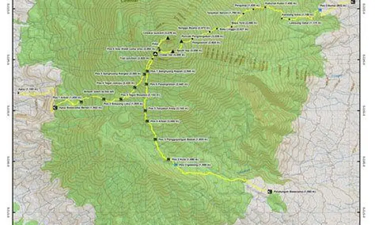 Peta Gunung Ciremai Peta lokasi geografis Gunung Ciremai di Jawa Barat