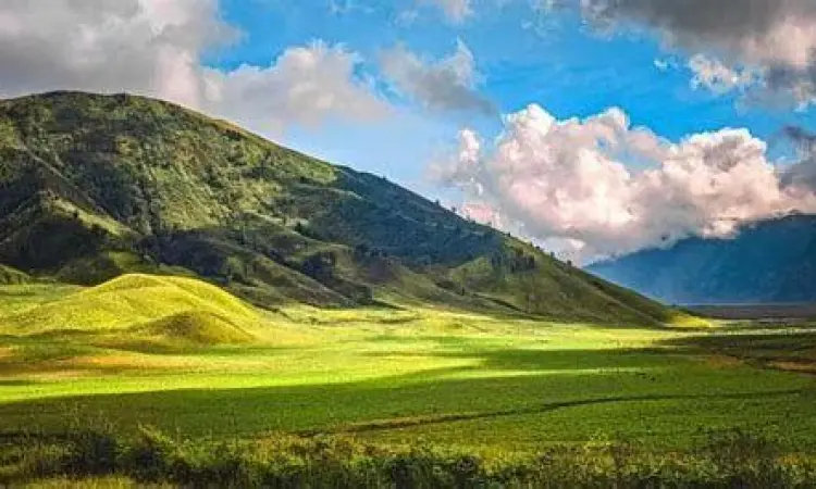 Gambar gunung bromo area padang savana teletubbies