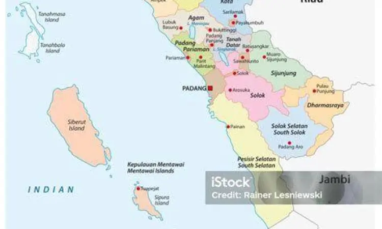 Peta Administratif 10 Provinsi di Sumatera