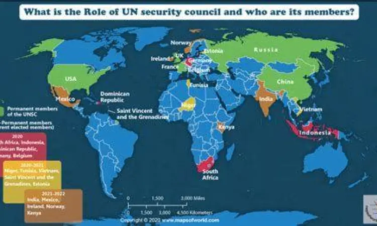 Peta anggota PBB yang menunjukkan distribusi nama negara