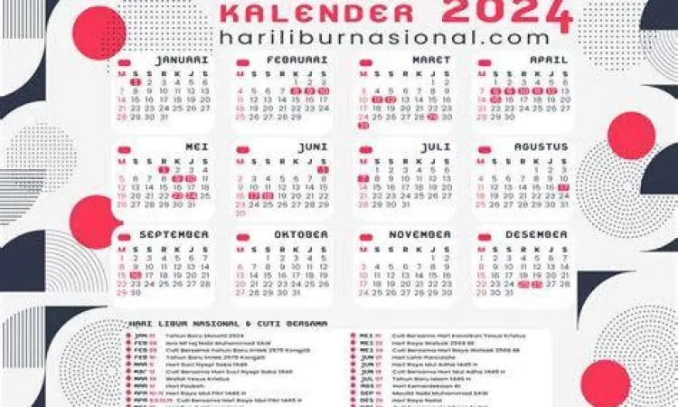 Kalender Resmi 2024 Kalender resmi pemerintah 2024 menunjukkan tanggal merah