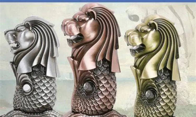 Merlion Merchandise Berbagai bentuk souvenir Merlion di Singapura