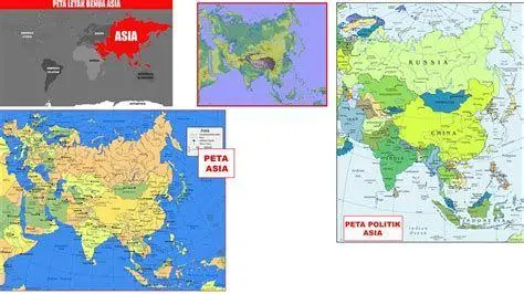 Karakteristik Geografis Asia Peta topografi benua Asia menunjukkan pegunungan dan dataran rendah
