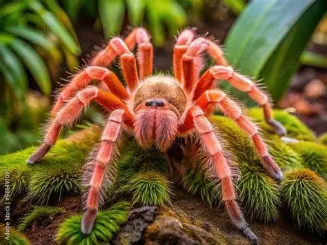 Brazilian Salmon Pink Birdeater Tarantula Brazilian Pink Birdeater dengan warna kemerahan yang khas