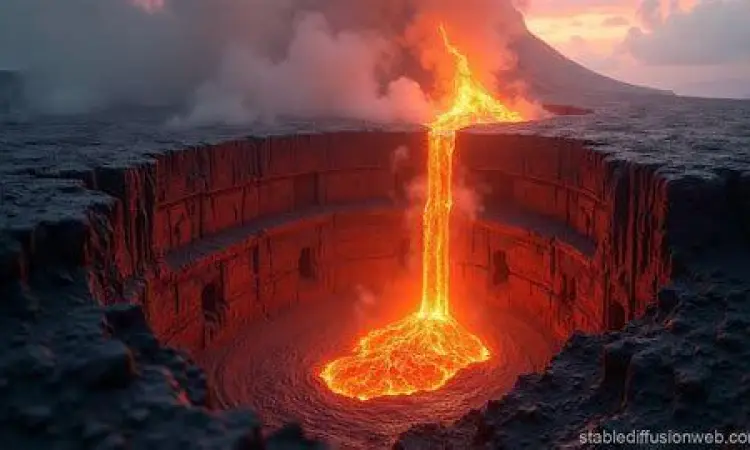 Struktur lapisan batuan pada gunung api purba