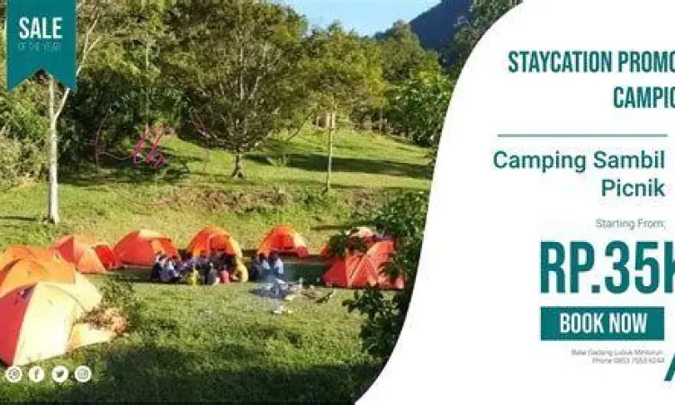 Camping di Air Terjun Sarasah Area berkemah di sekitar air terjun