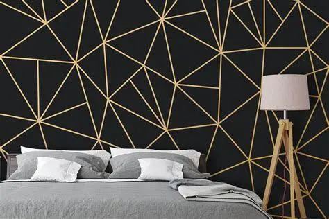 Wallpaper Geometris Wallpaper dinding dengan motif geometris