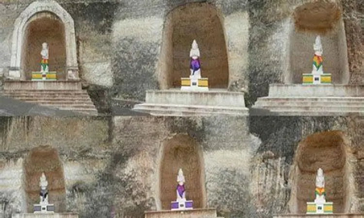 Patung Panca Pandawa di tebing kapur
