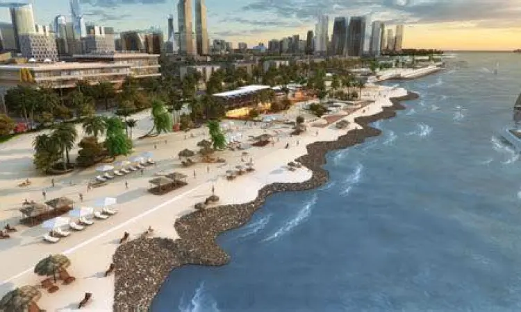 pemandangan pantai pasir putih pik 2 yang luas