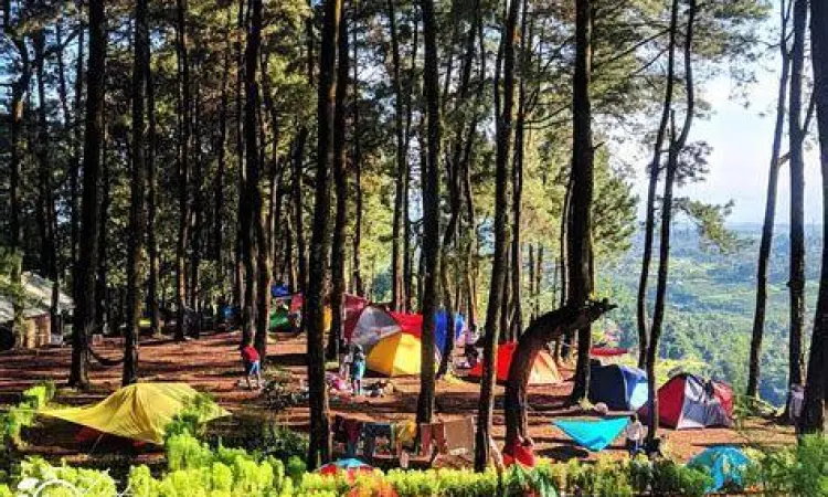 kegiatan camping keluarga di pinggir sungai bogor
