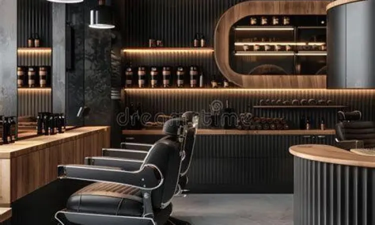 Desain interior barbershop modern di Garut yang nyaman