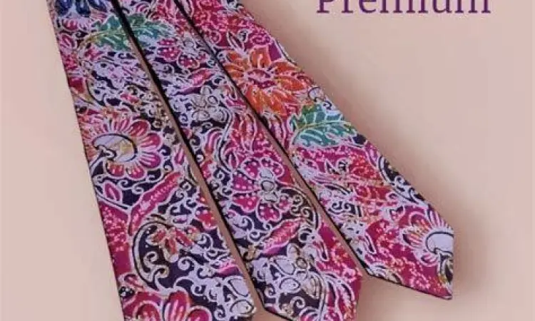 Detail dasi batik yang dikenakan pramugara Garuda Indonesia