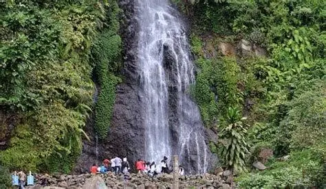 Kemegahan Curug Cijalu Aliran air terjun tinggi di Curug Cijalu Wanayasa