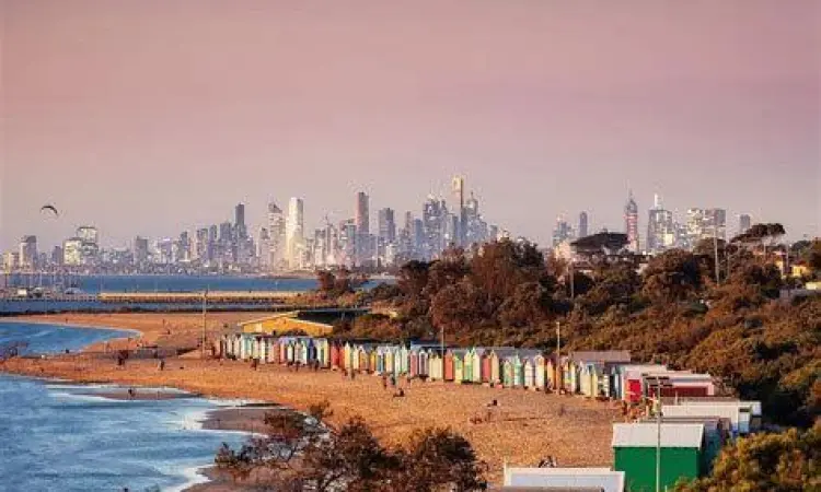 Jalur jalan kaki di pesisir Brighton Beach Melbourne