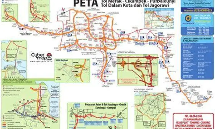 Rute Jalan Tol Jabodetabek Peta navigasi jalan tol yang menghubungkan Bekasi dan Tangerang