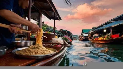 Traditional Boat Noodles Mie perahu tradisional Thailand