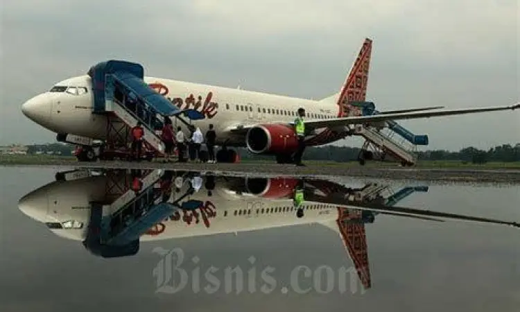 Pesawat Batik Air di apron Bandara Halim Perdanakusuma