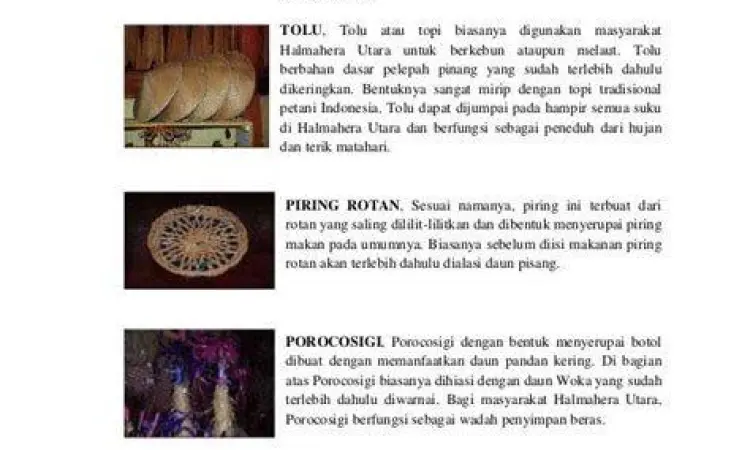 Kerajinan tangan tradisional buatan wanita suku Togutil