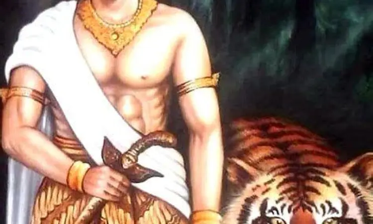 Detail Estetika Lukisan Detail Wajah Lukisan Prabu Siliwangi