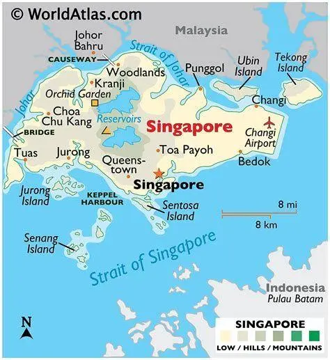 Peta Geografi Singapura Peta geografi dan kondisi alam Singapura